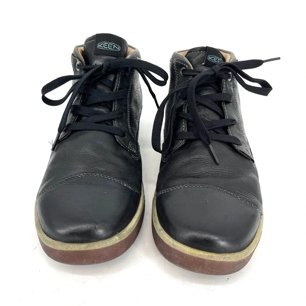 KEEN Glenhaven Mens Black Leather Lace Up Mid Ankle Boots Shoes Size 11 (EU44.5)